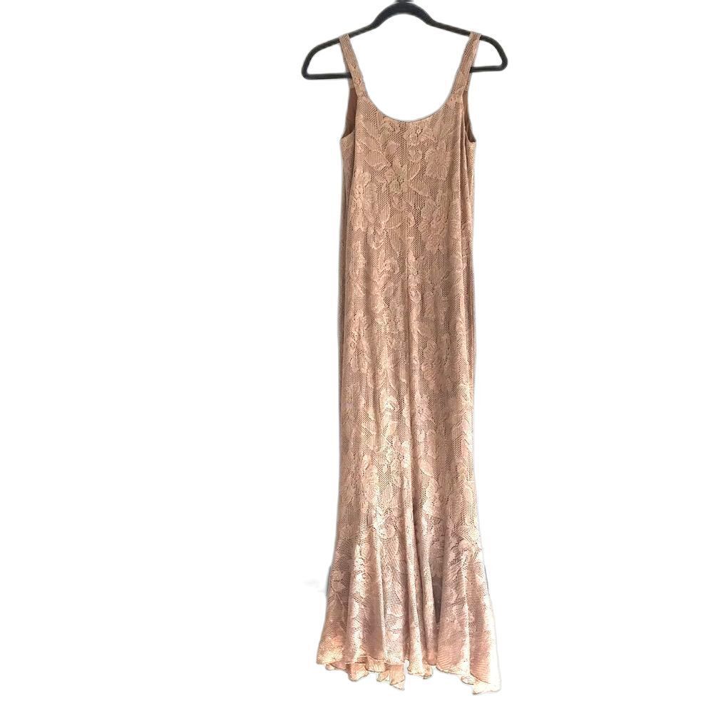 Spencer Alexis Gold Lace Sleeveless Long Dress - Picture 2 of 5